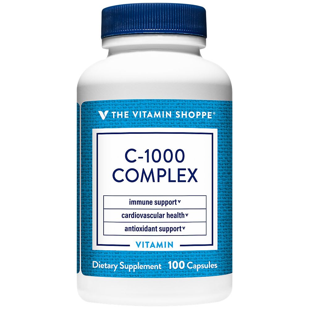 The Vitamin Shoppe C-1000 Complex 1,000MG Antioxidant that Supports Immune & Cardiovascular Health, Vegetarian Capsules, 100 Count