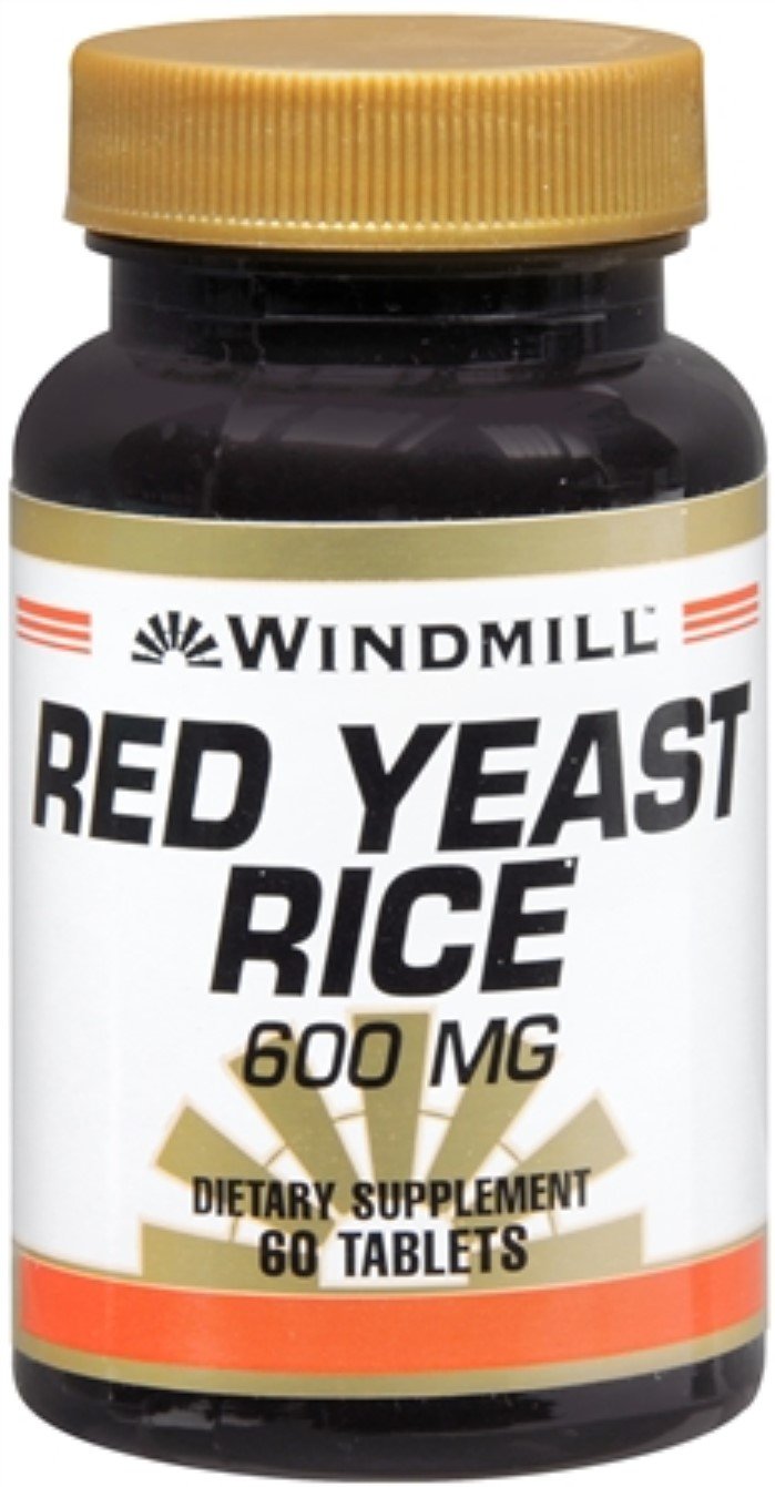 Windmill Red Yeast Rice 600 mg Tablets, Pack of 3, 60 Tablets