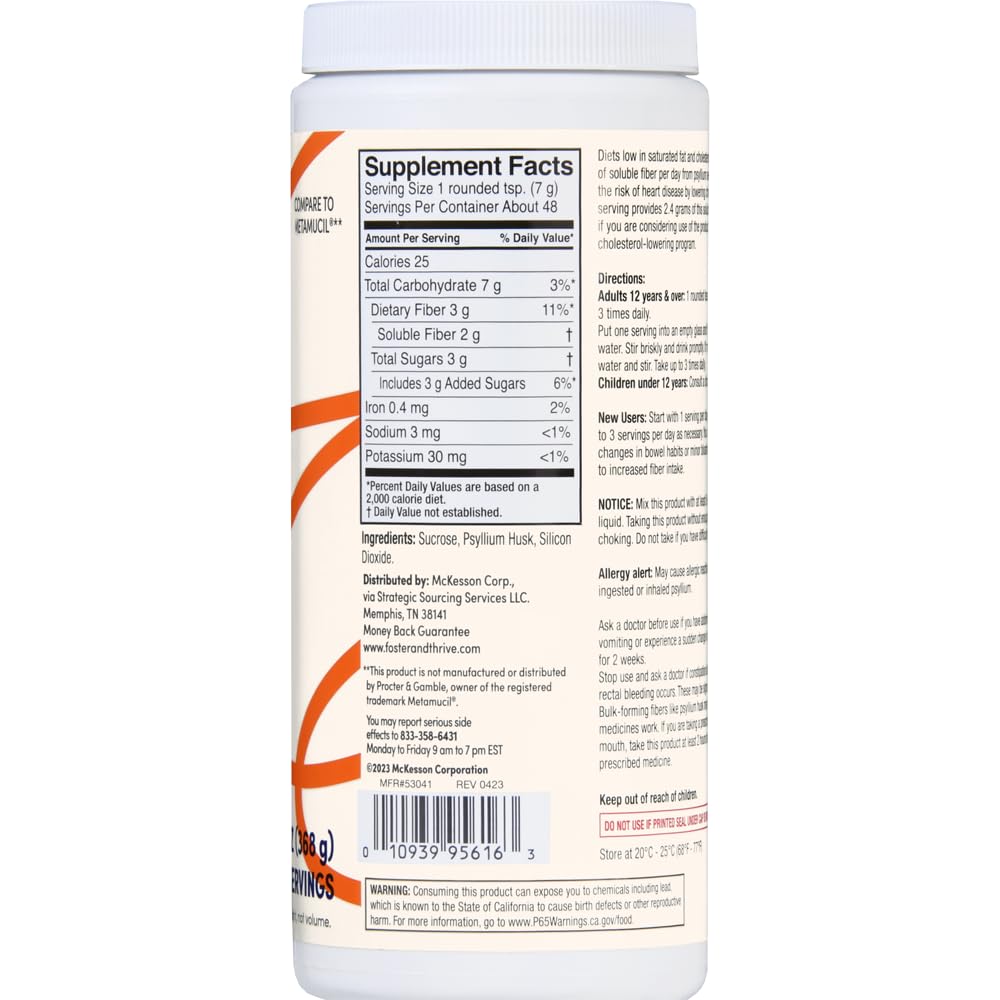 Foster & Thrive Daily Psyllium Husk Powder Supplement, 39