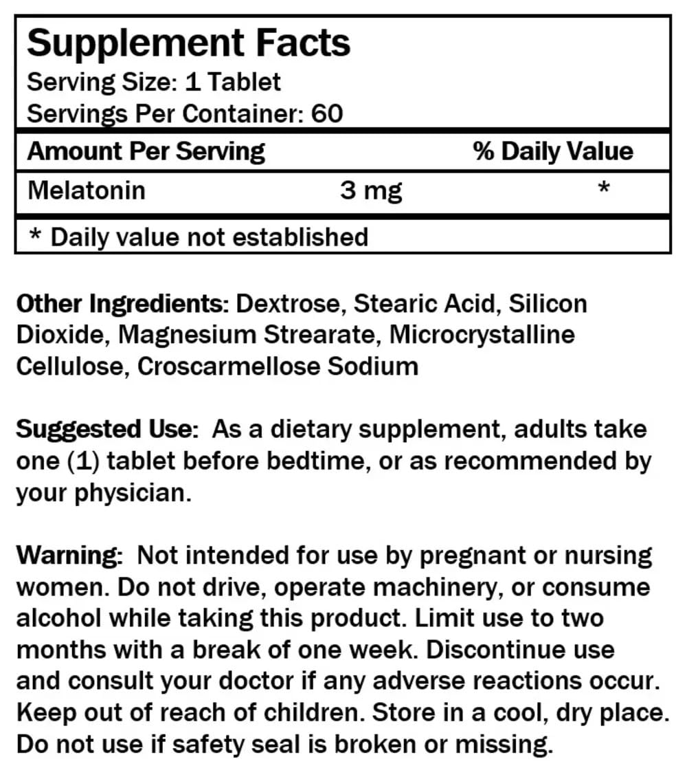 NCB NCB TECHNOLOGY Melatonin 6mg Fast Acting Natural Sleep Support, 60 Tablets