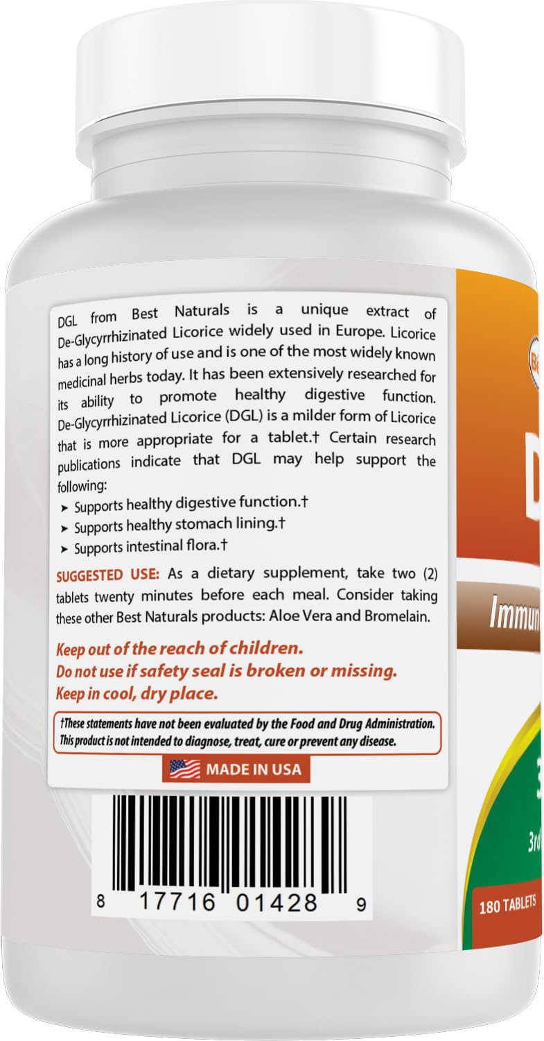 Best Naturals DGL Chewable 380 mg Tablet, 540 Tablets