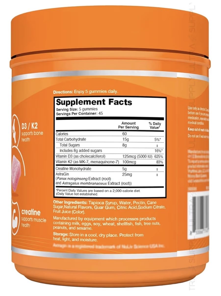 Generic Creatine Monohydrate + D3 K2 Gummies 225