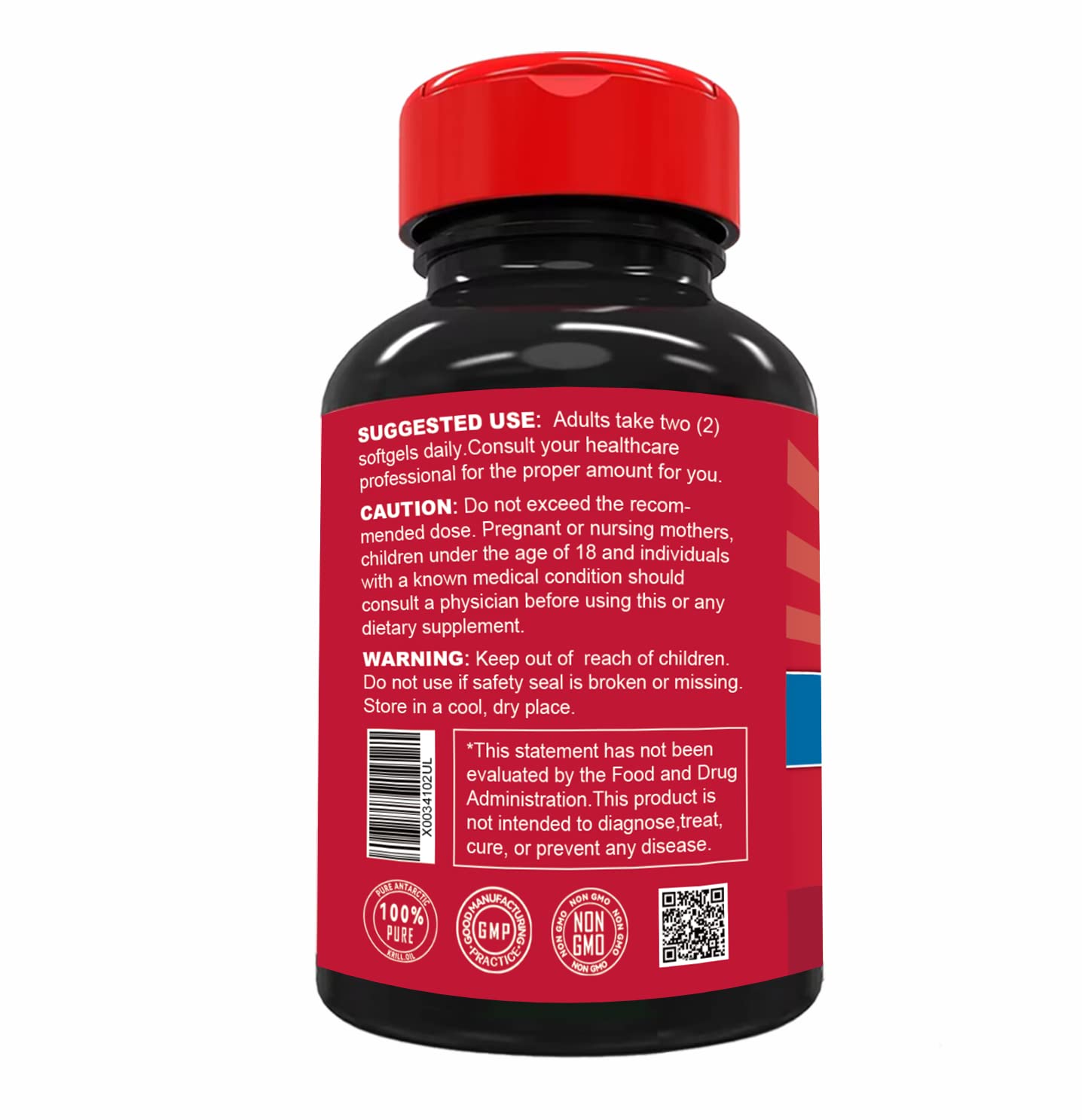 EAZGOO Antarctic Krill Oil 1000mg Omega-3 EPA DHA Phospholipids Astaxanthin Softgels 120