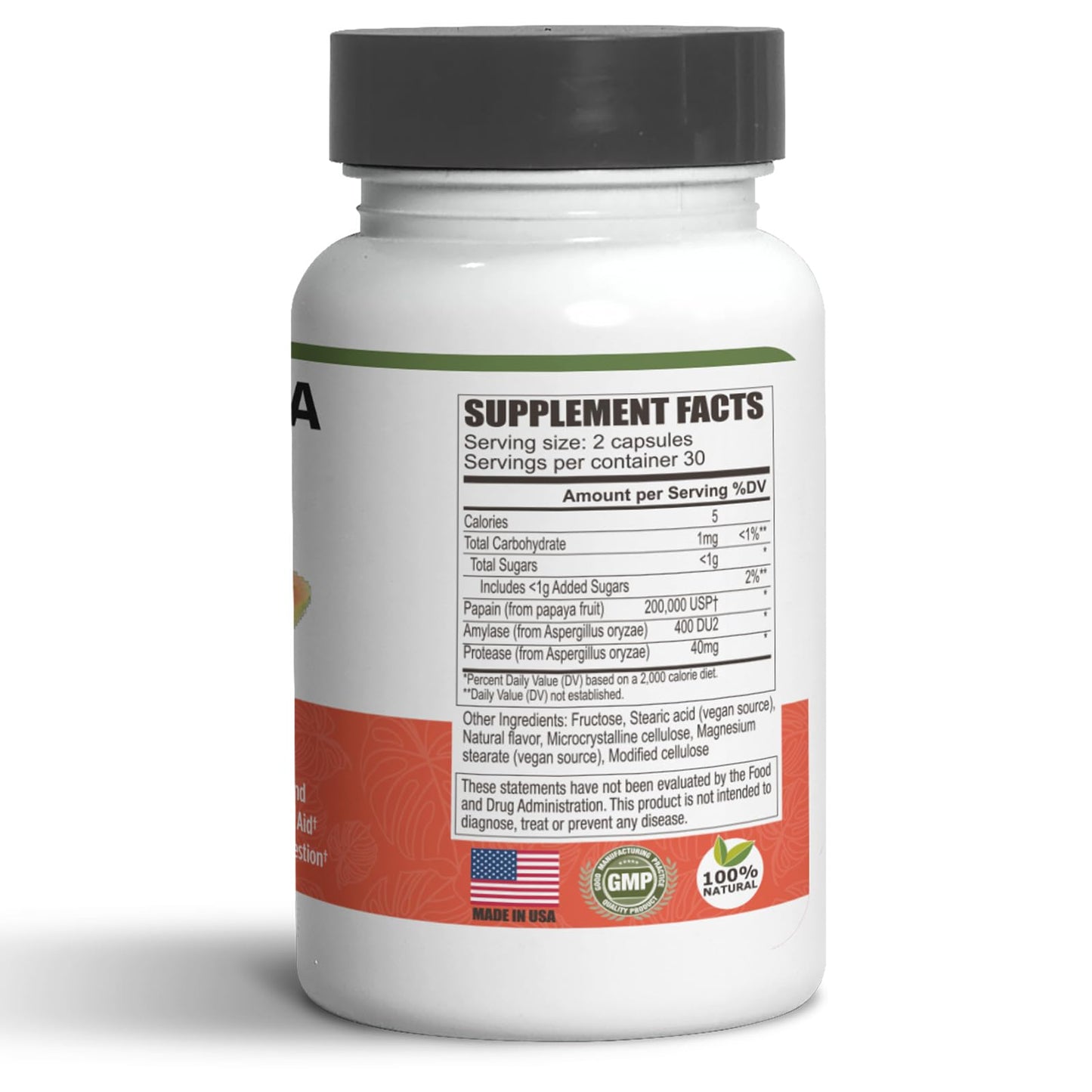 Generic Natural Vita Papaya Enzymes Capsule, 60 Count