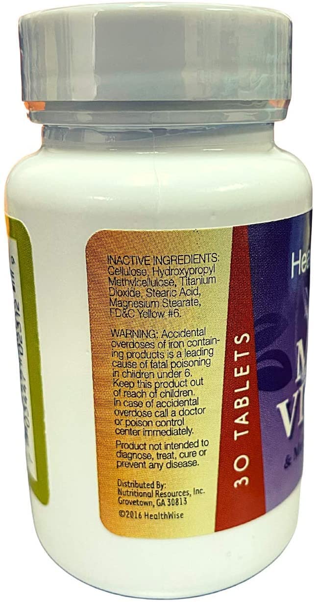 Nutmeg State Nutrition HealthyWise Nature's Multivitamins & Mineral Dietary Supplement for Immune Support Capsules, 30 Count