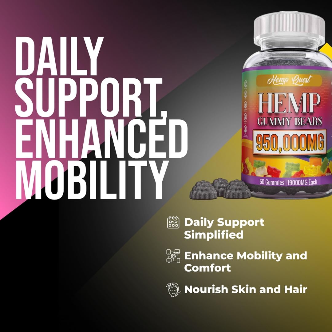 The CBD Project Hemp Gummies Neuropathy Nerve Support Supplement High Potency Gummy 50 Count