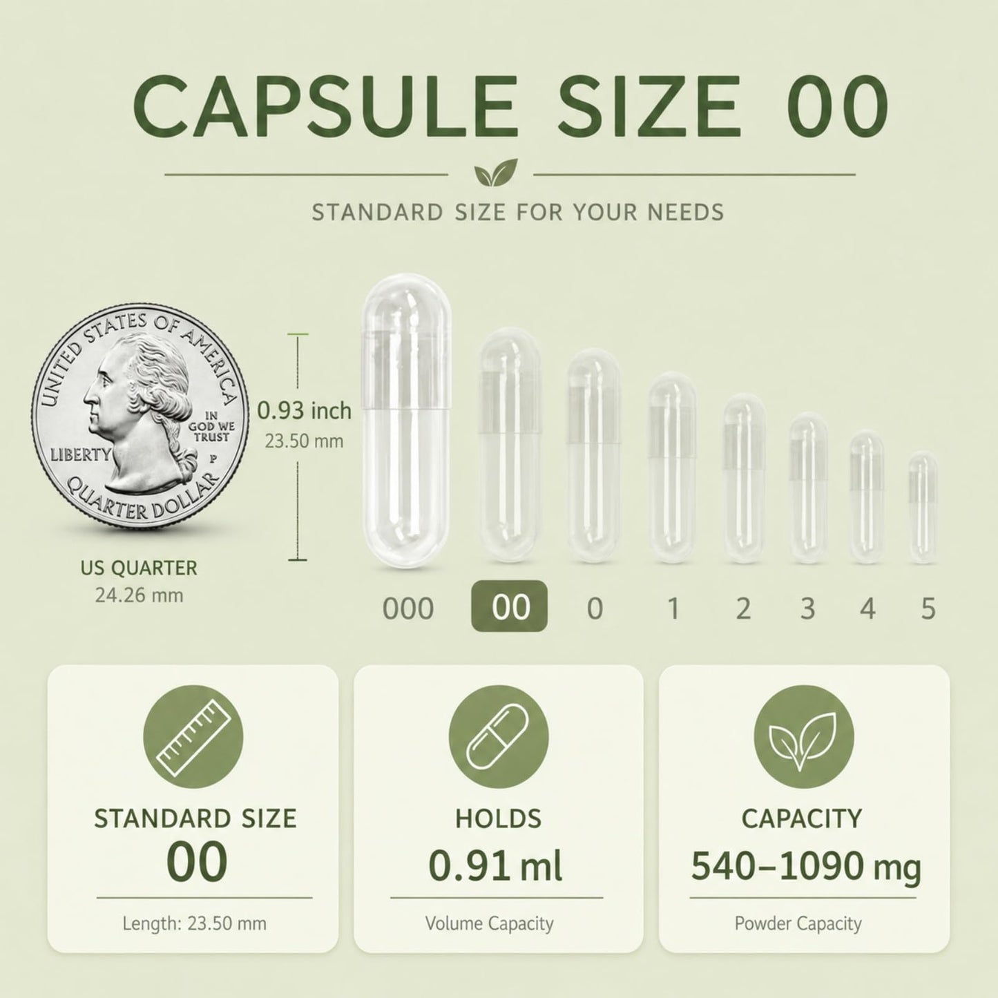 FUMMANY Size 00 Vegan Empty Pill Capsules, 100 Count
