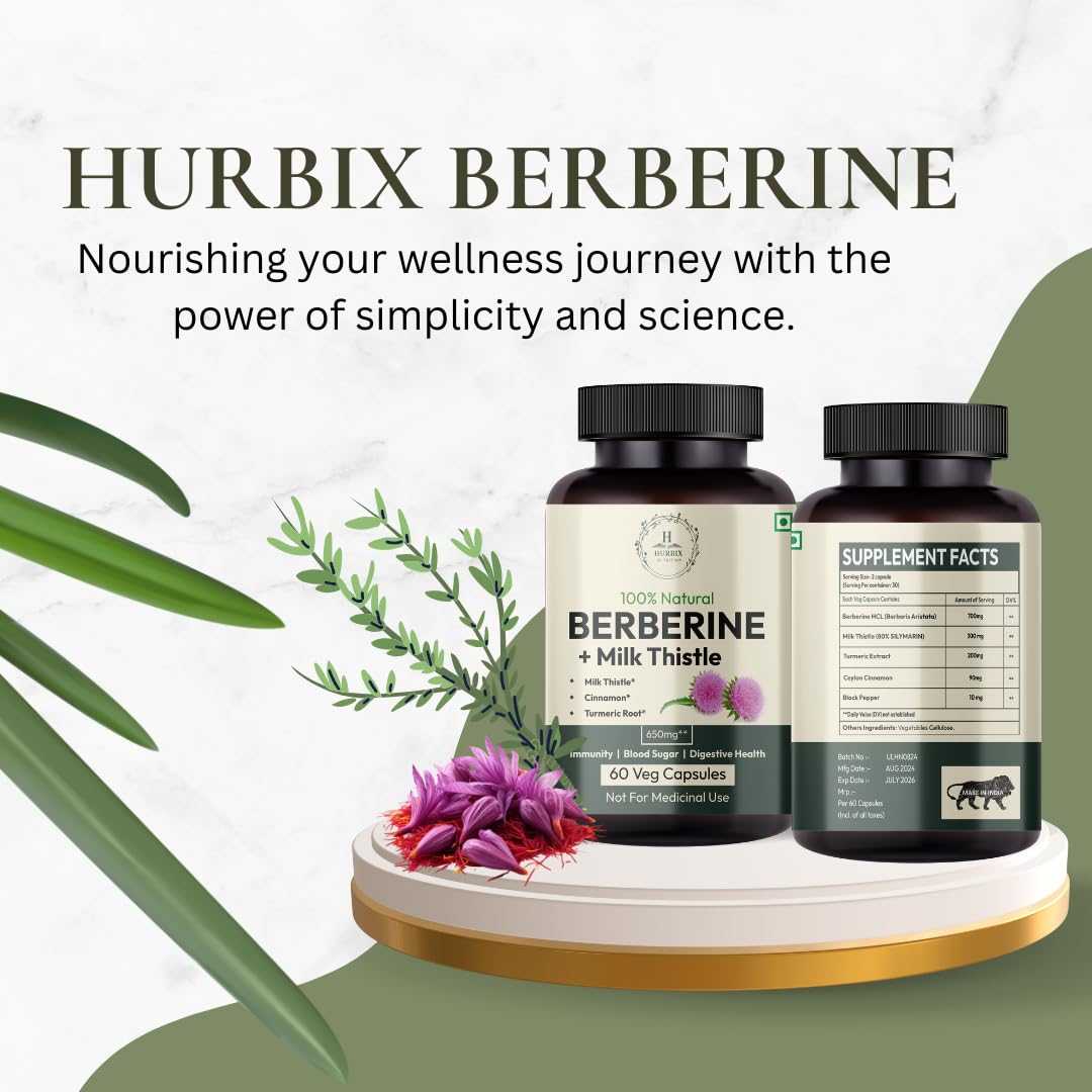 Hurbix Nutrition Berberine Capsule, 60 Capsules