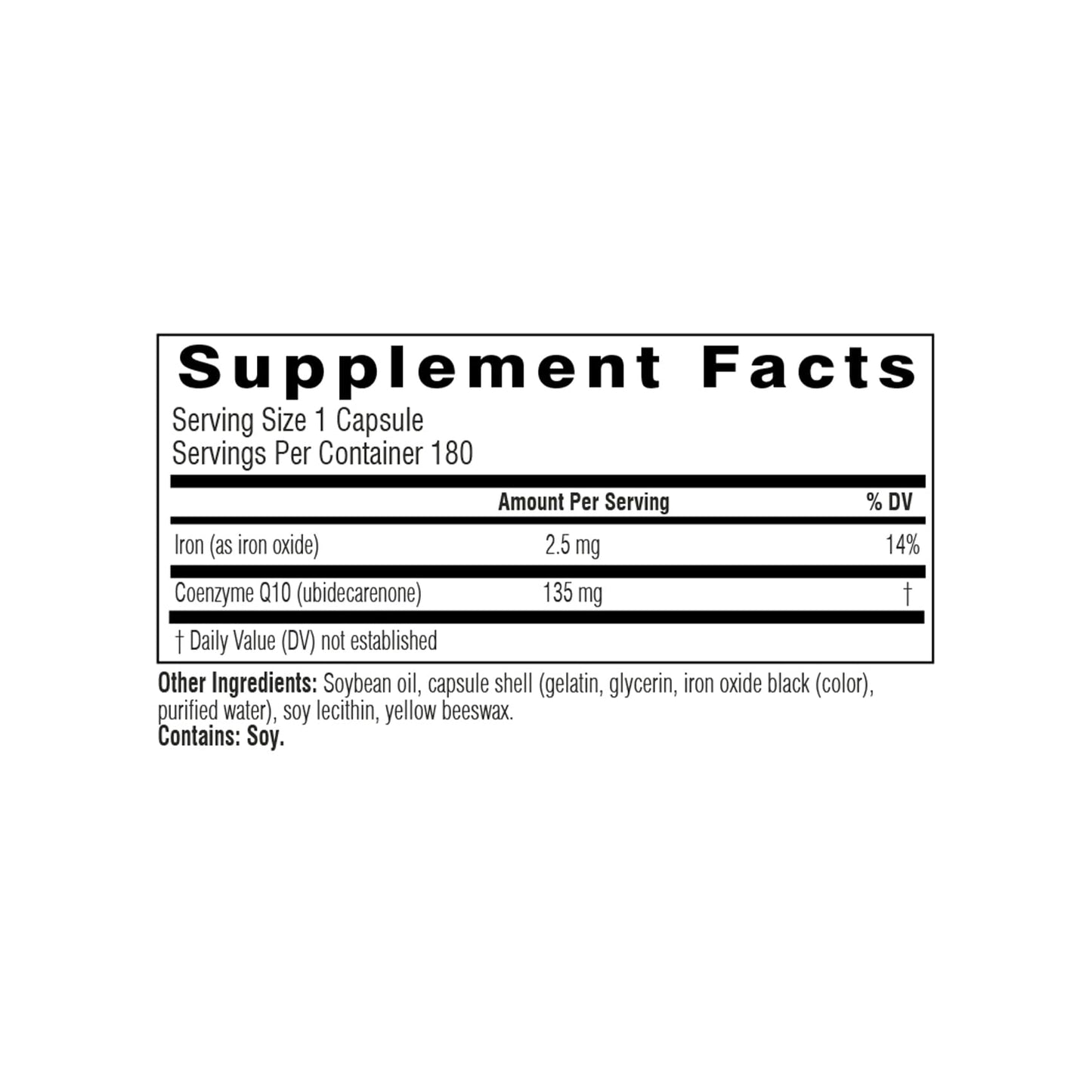 Swisse CoQ10 Supplement Softgels 180 Count