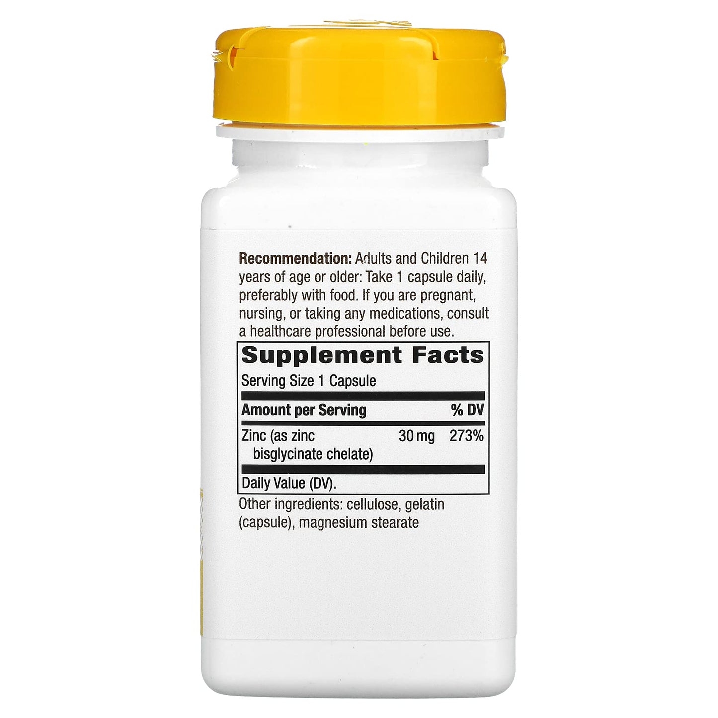 Nature's Way Zinc Chelate 30 mg Potency Enhanced Absorption, 100 Capsules