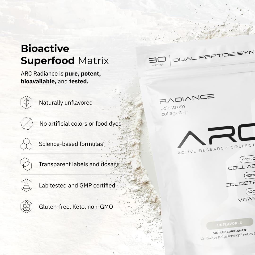 Active Research Collective ARC Radiance Collagen & Colostrum Powder, 1 Ounce