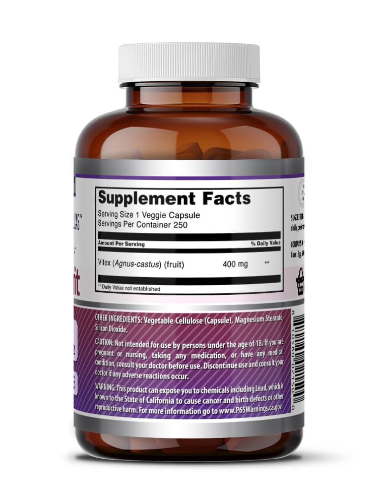 Amazing Nutrition Vitex Fruit 400 Mg Capsule 250 Count