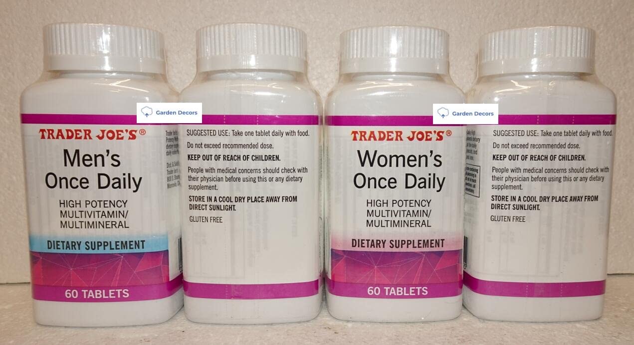 Trader Joe’s Men & Women’s Once Daily High Potency Multivitamin/Multimineral Dietary Supplement 60 Tablets, 4 Bottles
