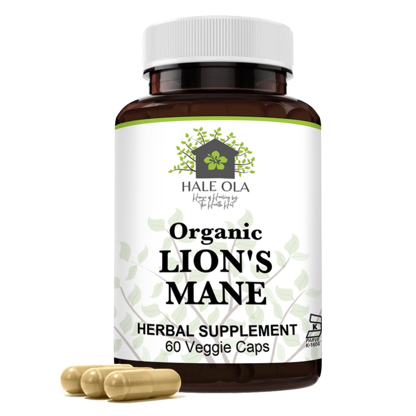 Hale Ola Lions Mane Mushroom Supplement Capsules 60 Count