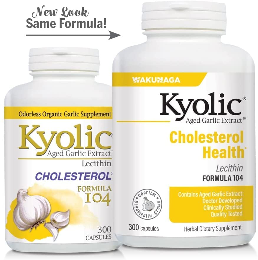 Kyolic #104 Garlic Extract With Lecithin Capsules, 600