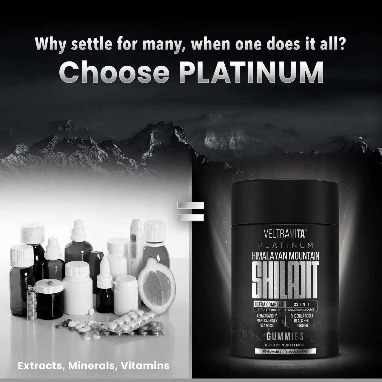 VeltraVita Himalayan Shilajit Gummies, 60 Gummies