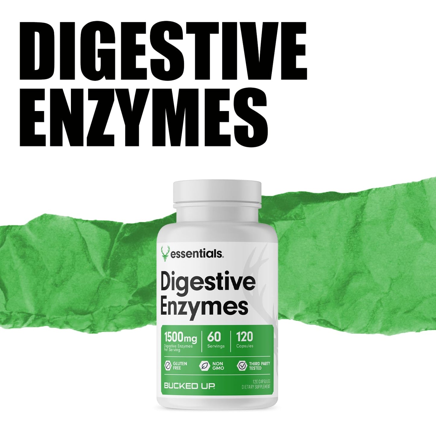 Bucked Up Digestive Enzymes Capsules, 120 Count