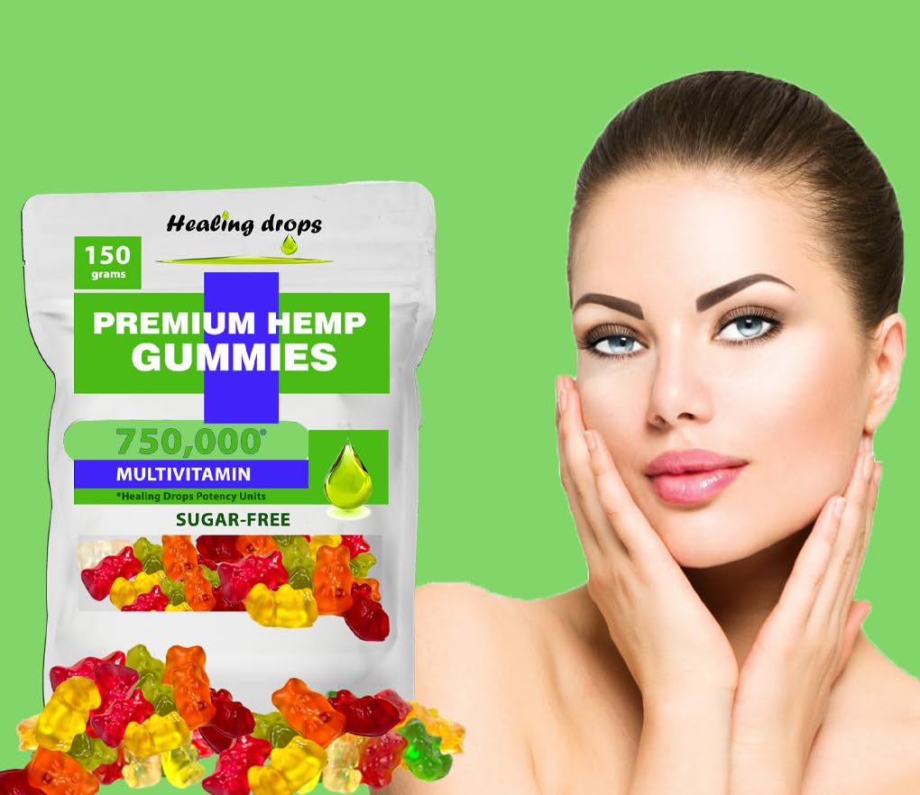 HEALING DROPS Hemp Gummies Omega-3-6-9 Chewable 42 Count