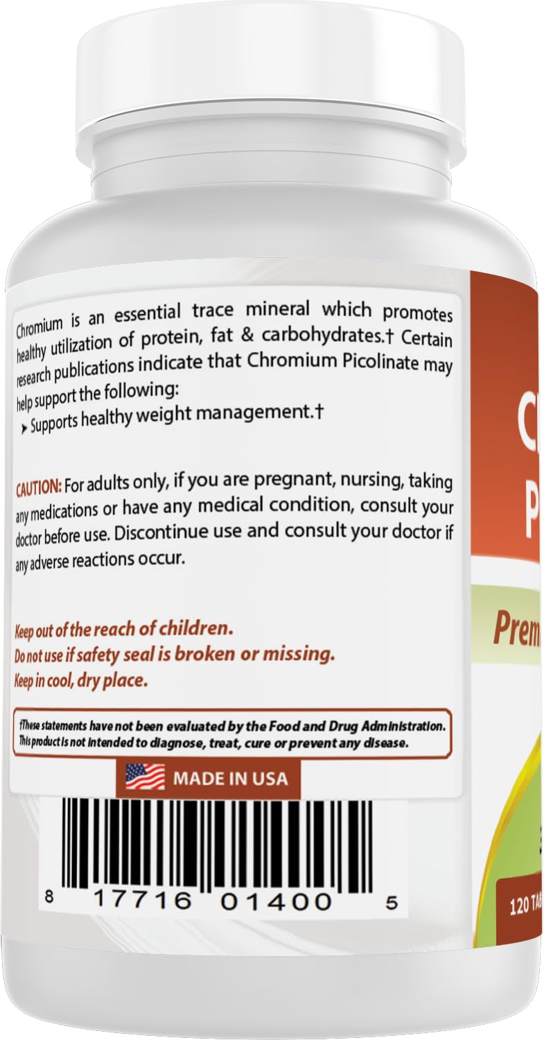 Best Naturals Chromium Picolinate 1000 mcg Tablet 240 Count