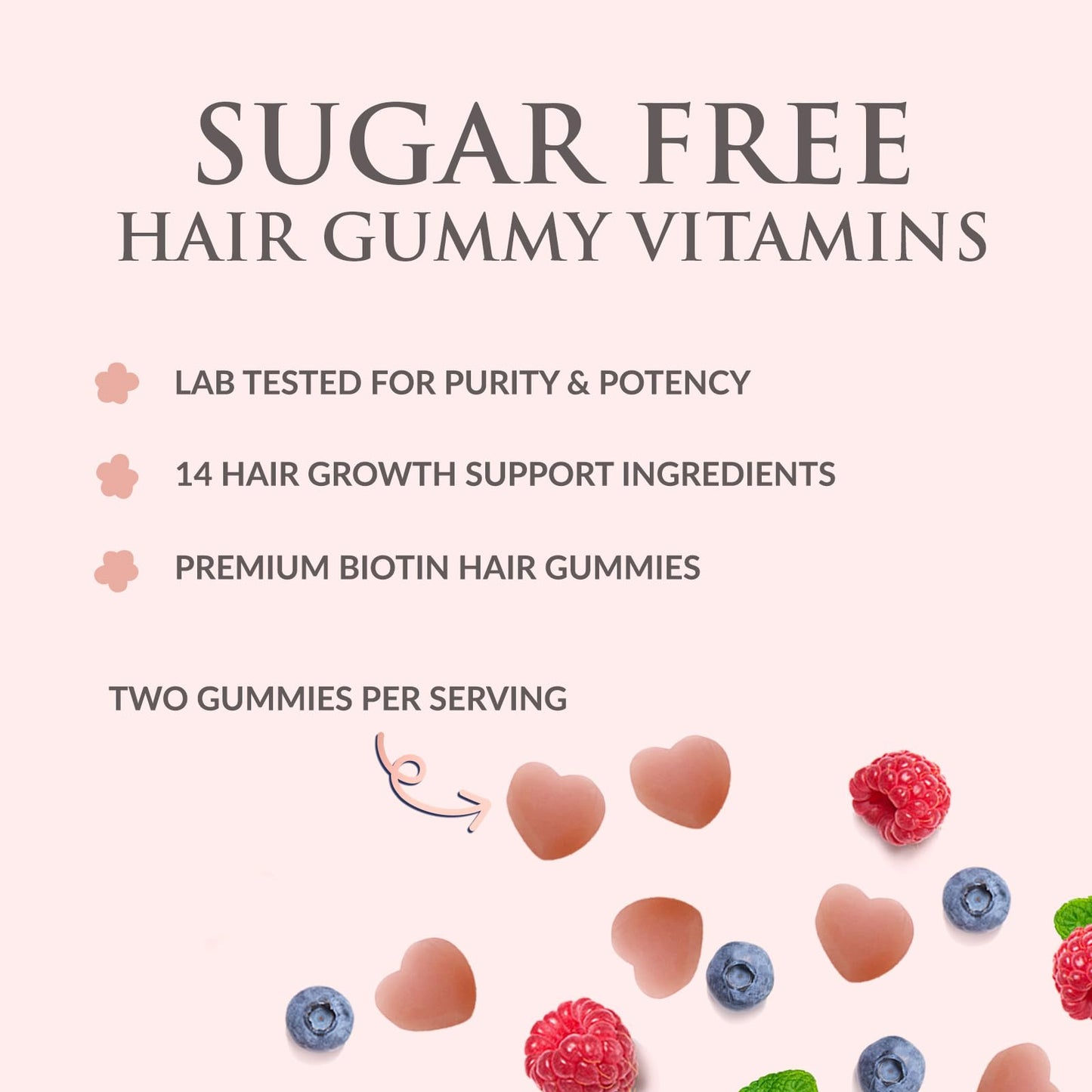 Nature's Nutrition Biotin Hair Vitamins Gummies 5000 mcg, Vegetarian, 60 Gummies