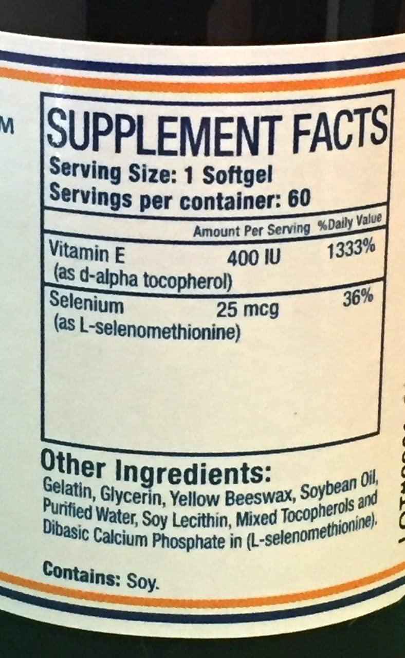 Pure Herbs Vitamin E with Selenium Softgels 60