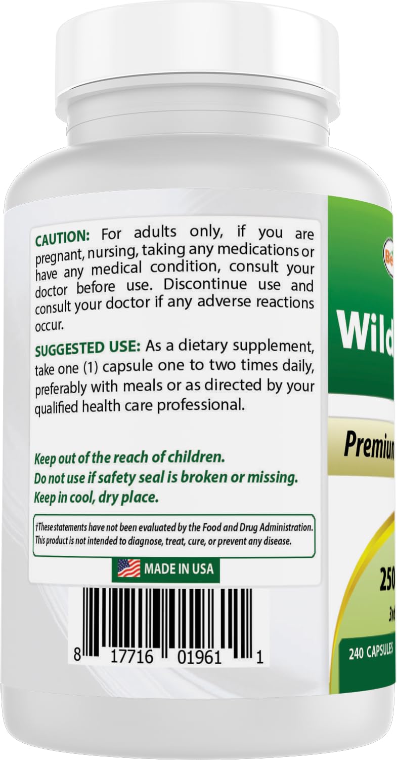 Best Naturals Wild Lettuce 10:1 Extract 250 mg Capsules 240 Count