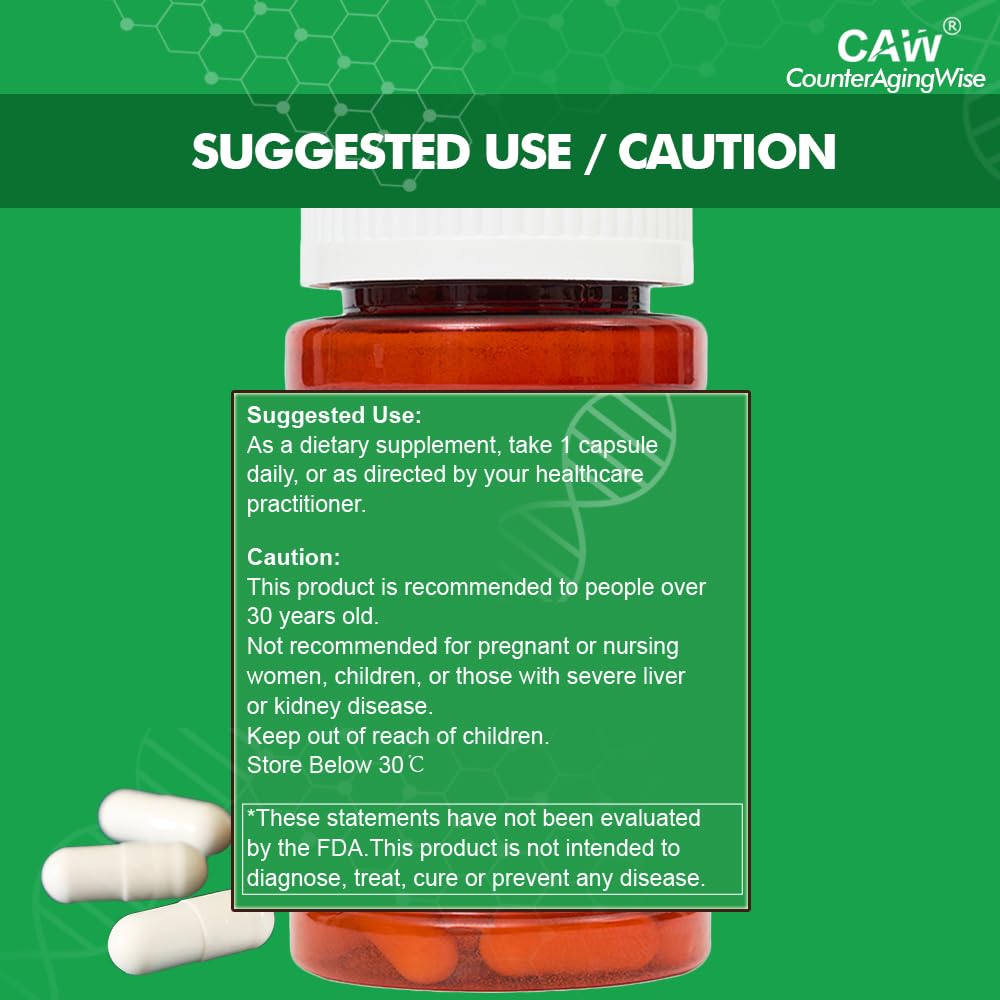 CAW Nano Cycloastragenol 10Mg Enteric-Coated Vegetarian Capsule, 30 Count