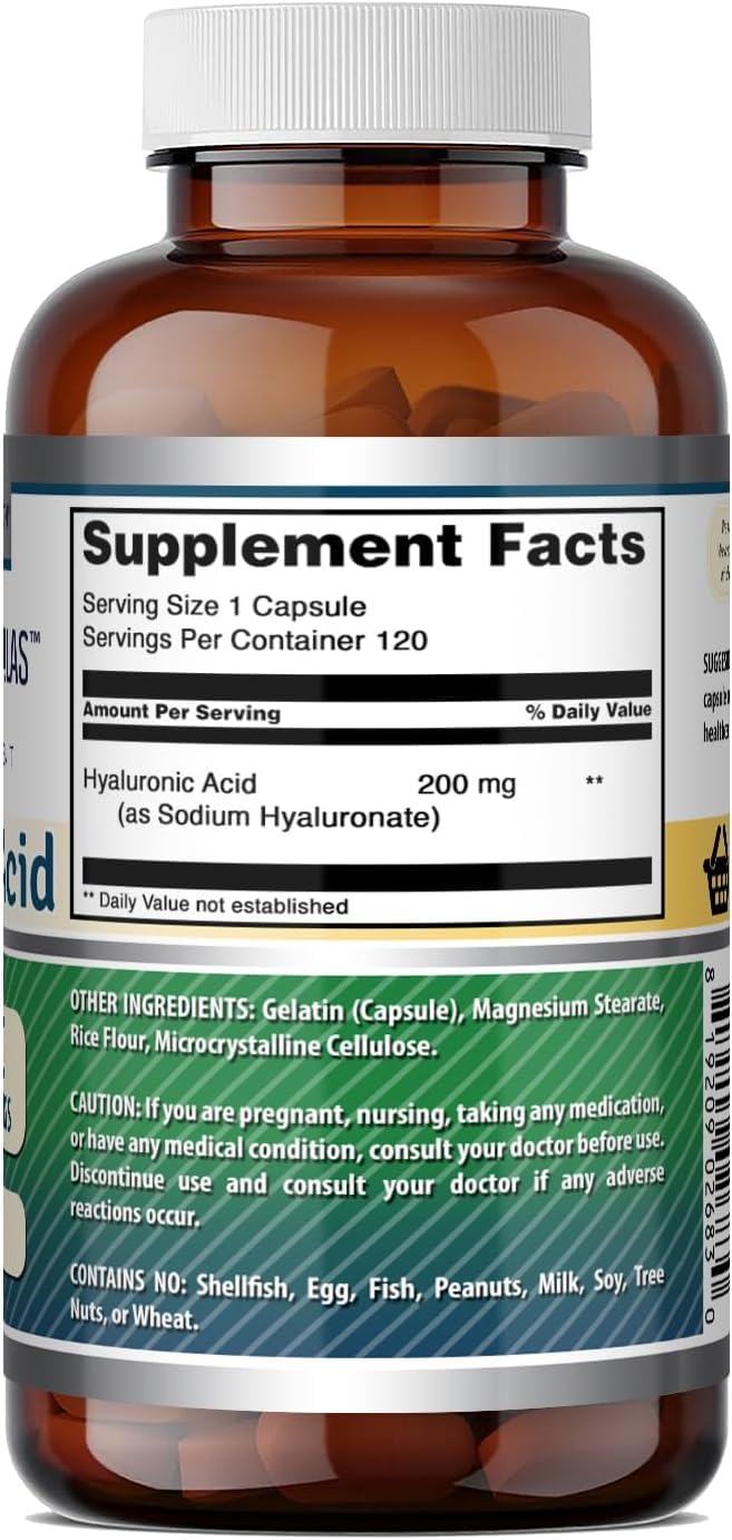 Amazing Nutrition Hyaluronic Acid 200 mg Per Serving Capsules, 240 Count