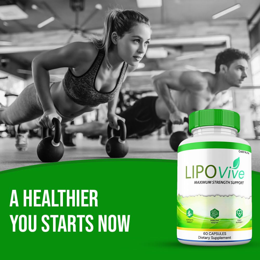Gold Nutra LipoVive Capsules, Maximum Strength Advanced Formula, 5 Count