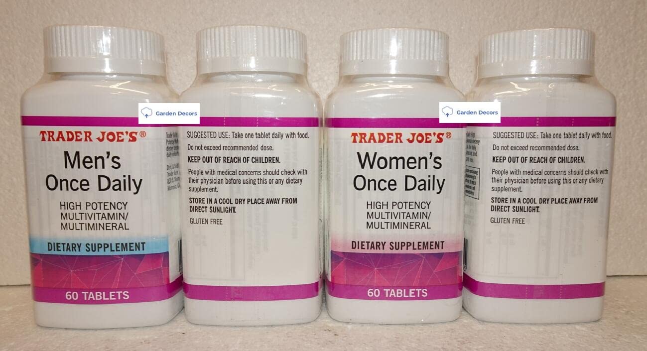 Trader Joe's2 Men & Women’s Once Daily High Potency Multivitamin/Multimineral Dietary Supplement, 60 Tablets (2 Bottles)