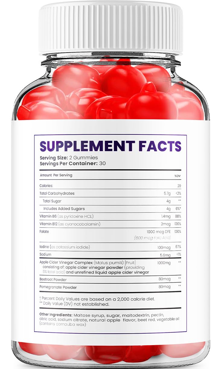 Indelo Keto-B Ultra 1000 ACV Gummies – Advanced Gummy Supplement Vitamin B12, 60 Gummies