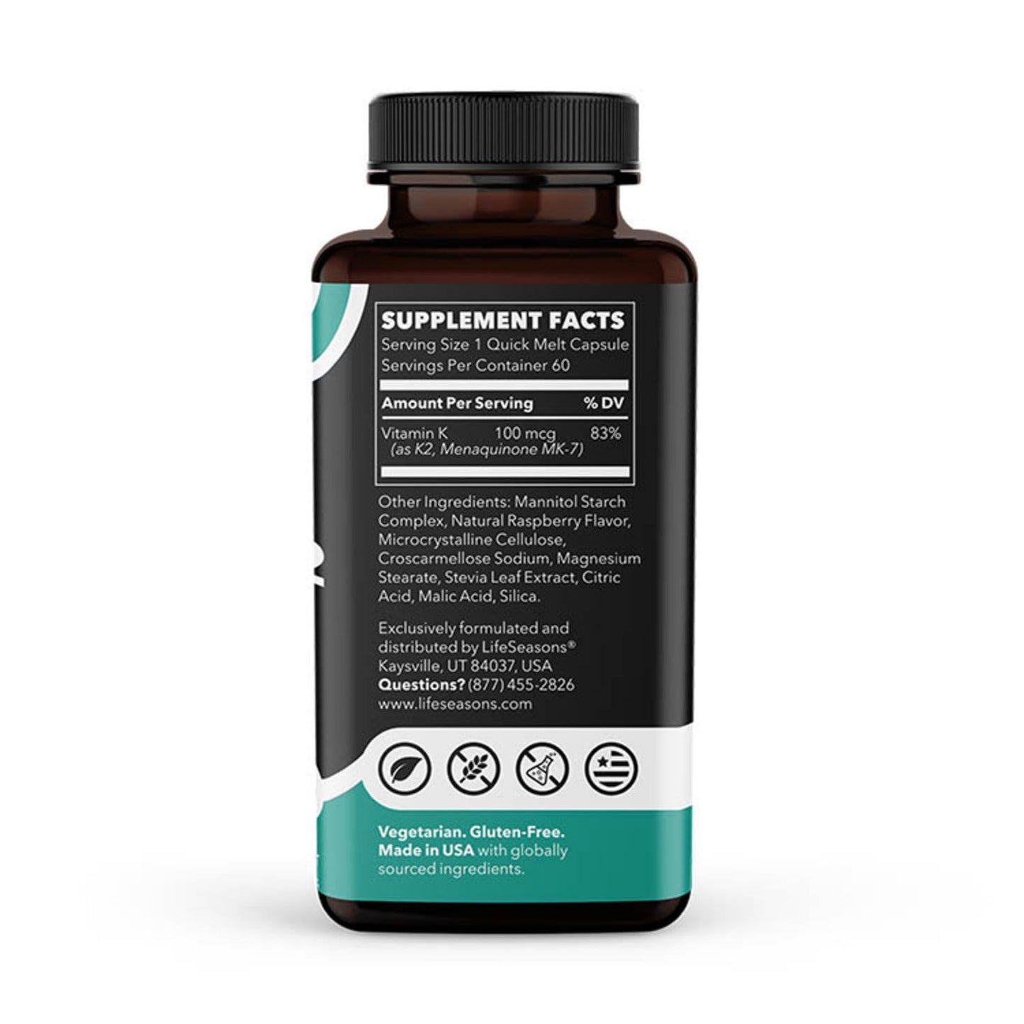 LifeSeasons MK-7 Vitamin K2 Tablets 60 Tablets