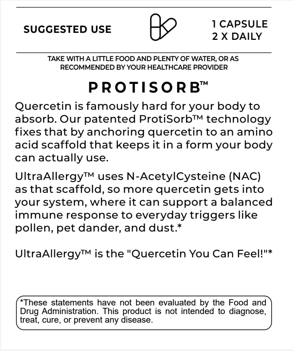 UltraCur UltraAllergy Quercetin with NAC Supplement, 60 Capsules