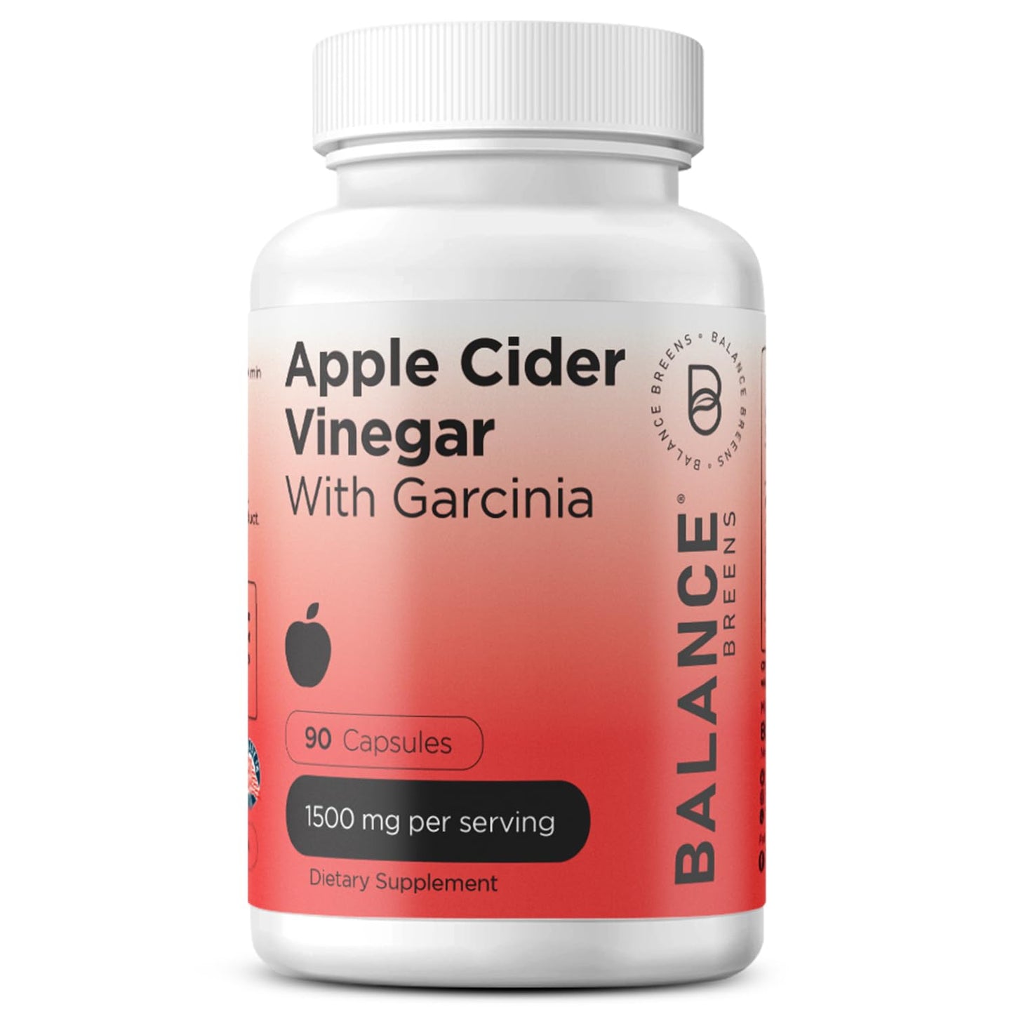 Balancebreens Apple Cider Vinegar Capsules 4-in-1 Formula with Garcinia, Turmeric & Cayenne 1500mg, 90 Capsules