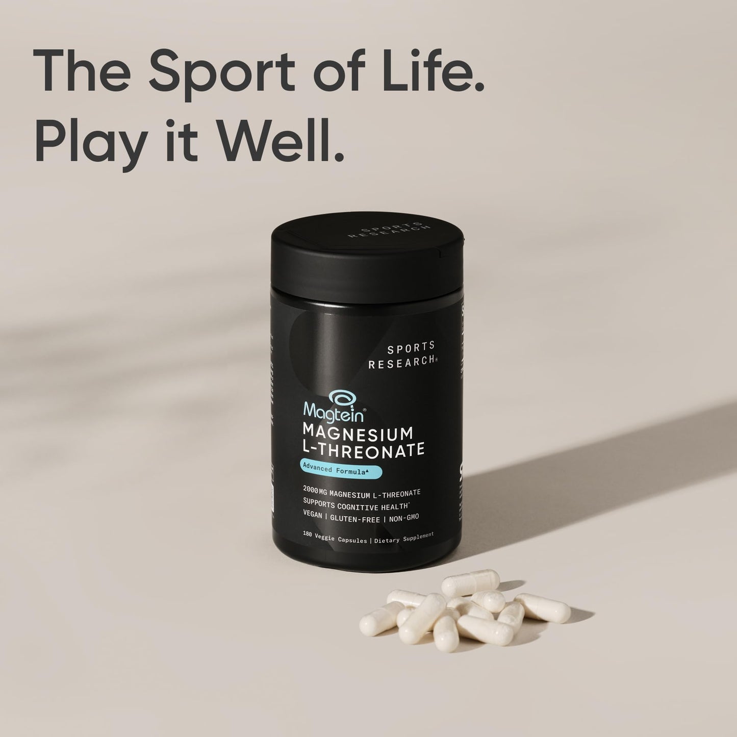 Sports Research Magnesium L-Threonate Capsules 180 Count