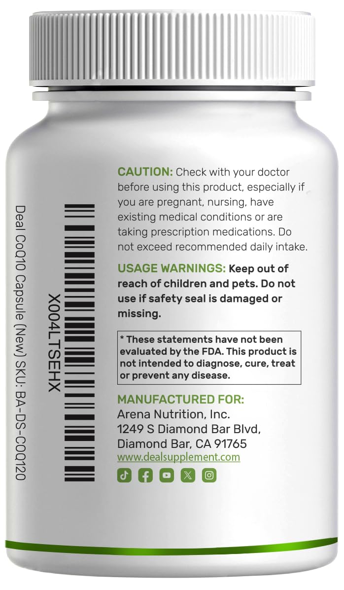 DEAL SUPPLEMENT CoQ10 600mg Capsule 120 Count