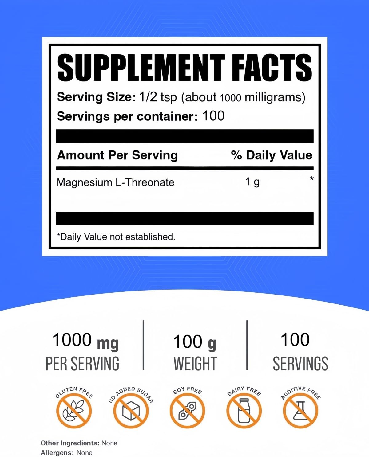 HealthyFinds Magnesium L-Threonate Powder 3.53 Ounce