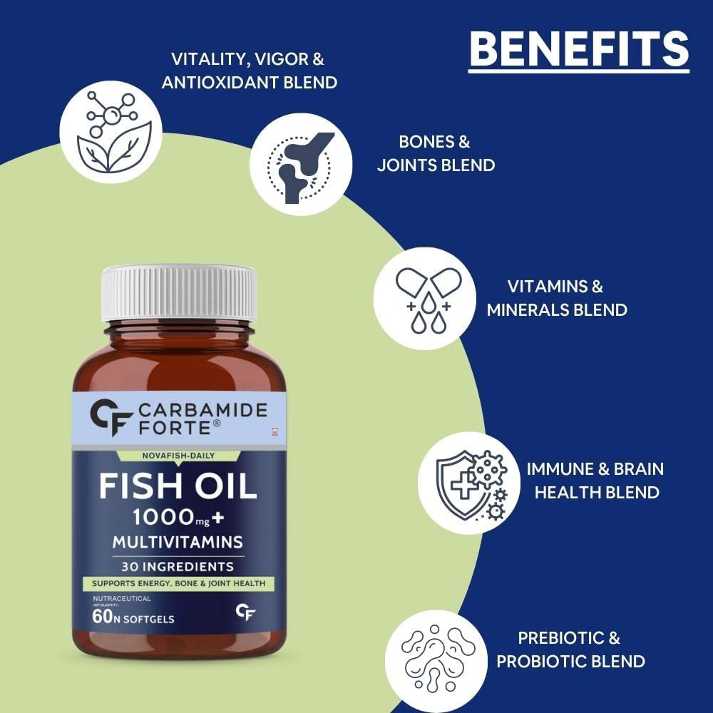 Generic Fish Oil with Multivitamin and Omega-3 1000mg, 60 Capsules