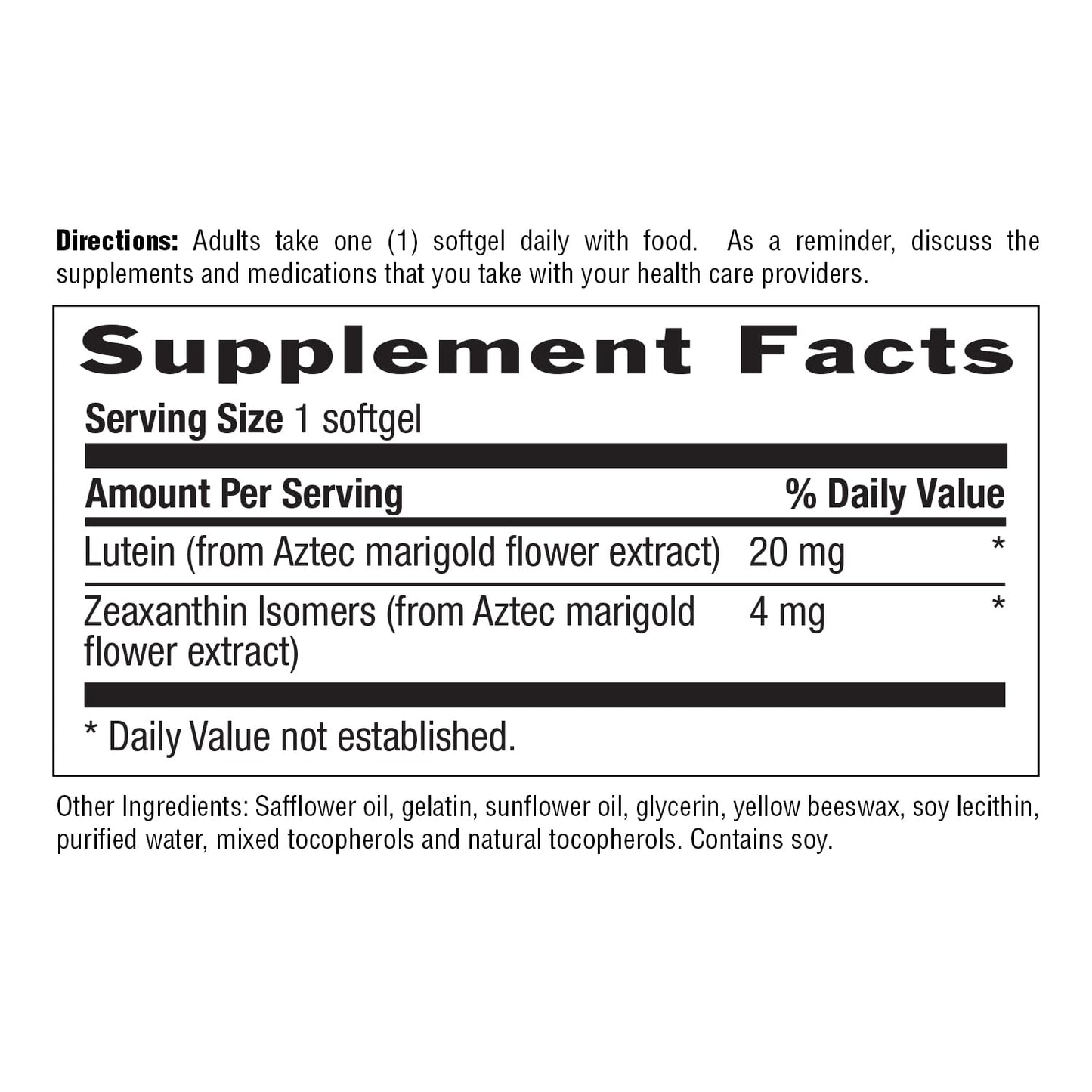 Country Life Lutein 20 mg Supplement Softgel, 60 Count