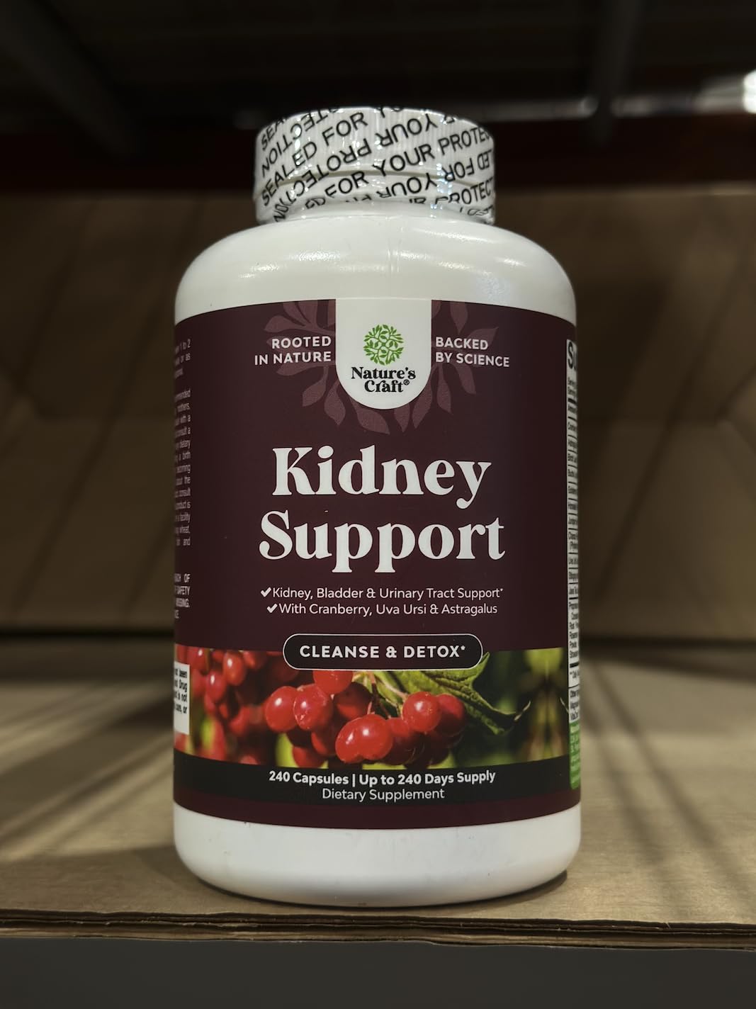Natures Craft Advanced Kidney Cleanse Support Cranberry Supplement 240 Capsules