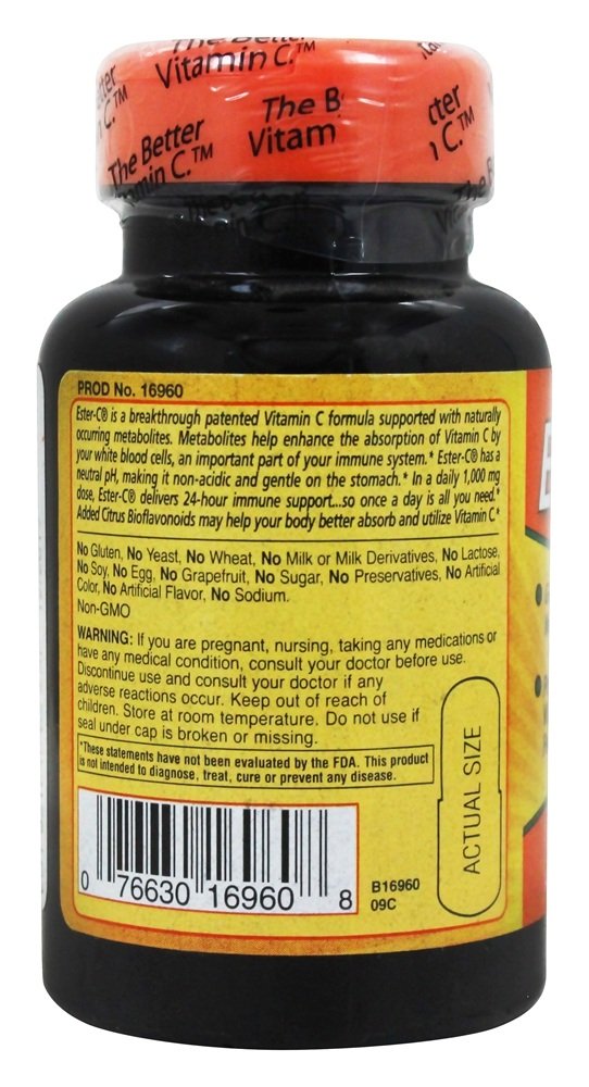 American Health Ester-C 500 mg with Citrus Bioflavonoids Capsules, 60 Count