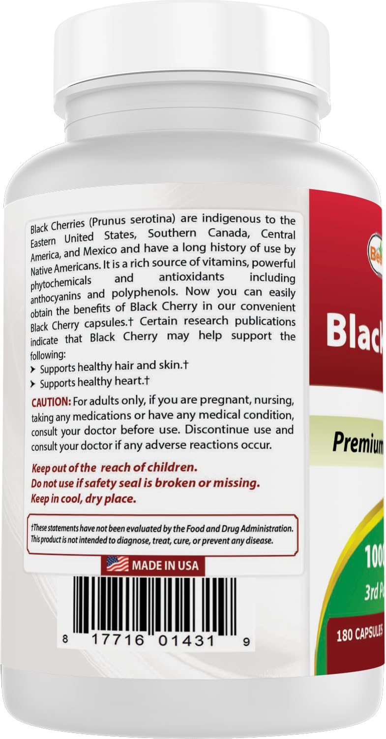Best Naturals Black Cherry 1000 mg Capsule, 180 Capsules