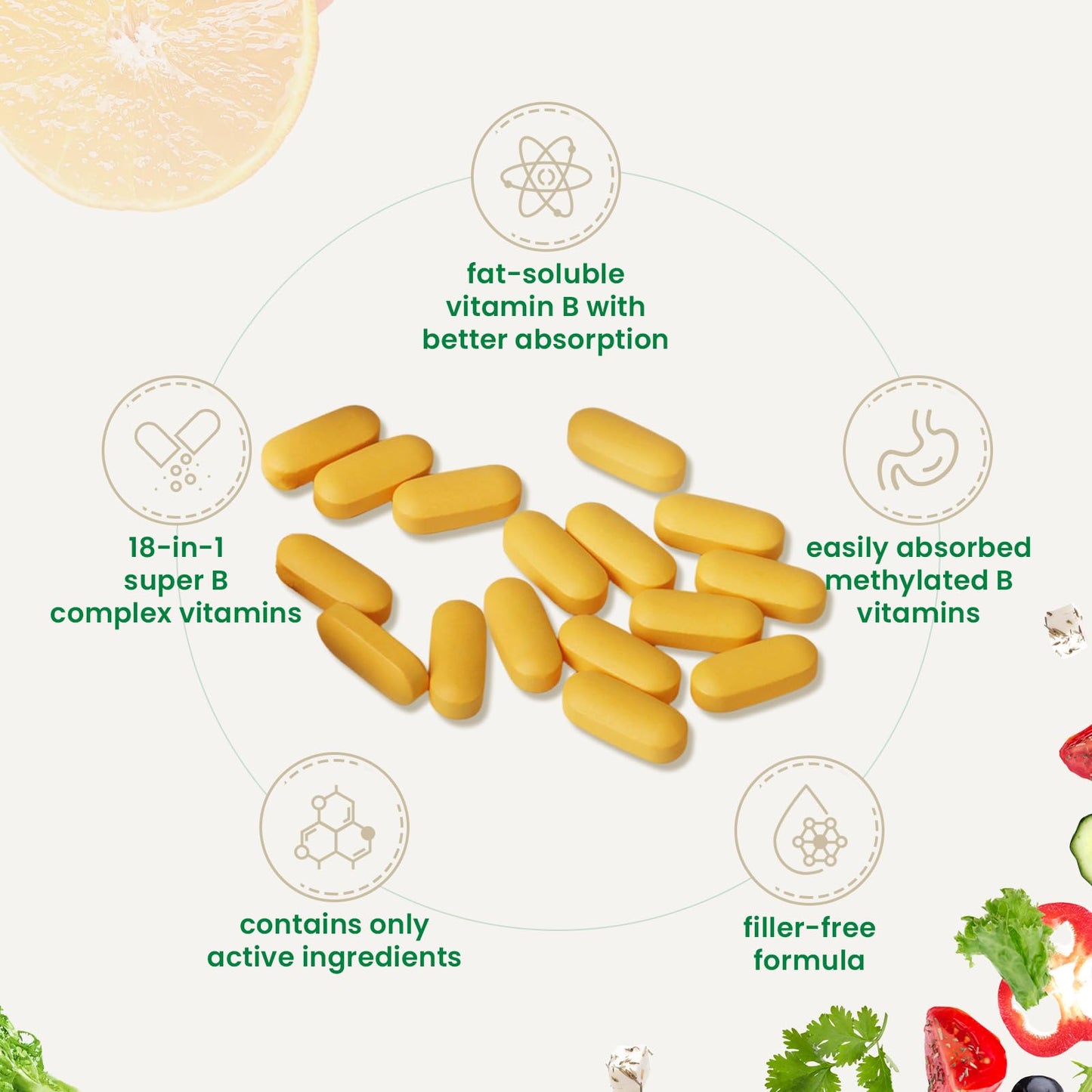 VBTOP Vitamin B Complex Tablets 120 Tablets