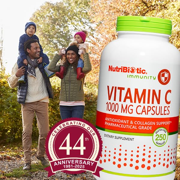 NutriBiotic Vitamin C 1000 Mg Capsules, 250 Count