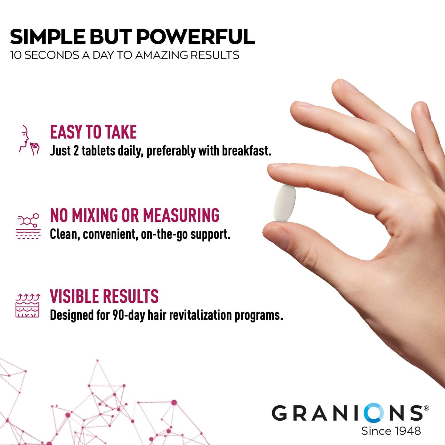 Granions Biotin 10,000 mcg Hair, Skin and Nails Tablet, 60 Tablets