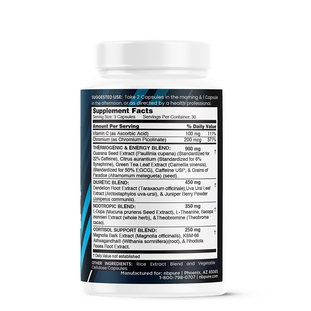 nbpure Meta Burn+ Natural 5-in-1 Fat Burner Capsule, 90 Count