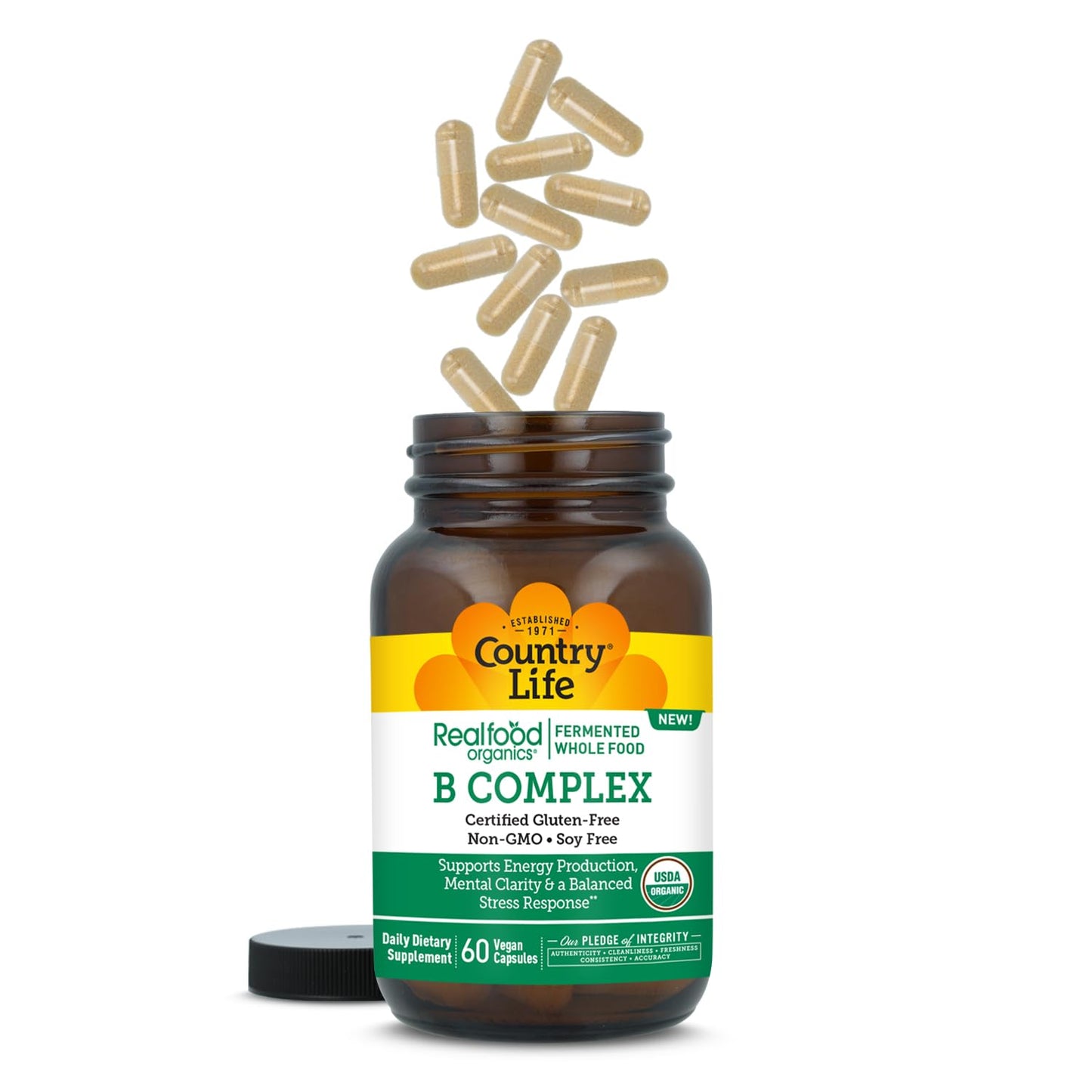 Country Life Realfood Organics B Complex Capsules, 60