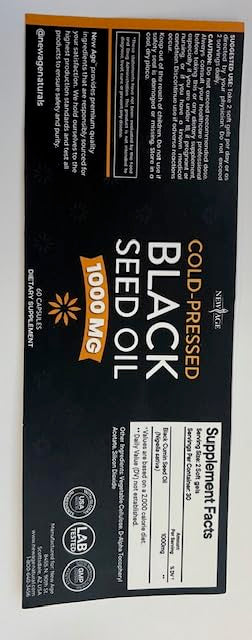 NEW AGE Black Seed Oil Softgel Capsules 180 Softgels