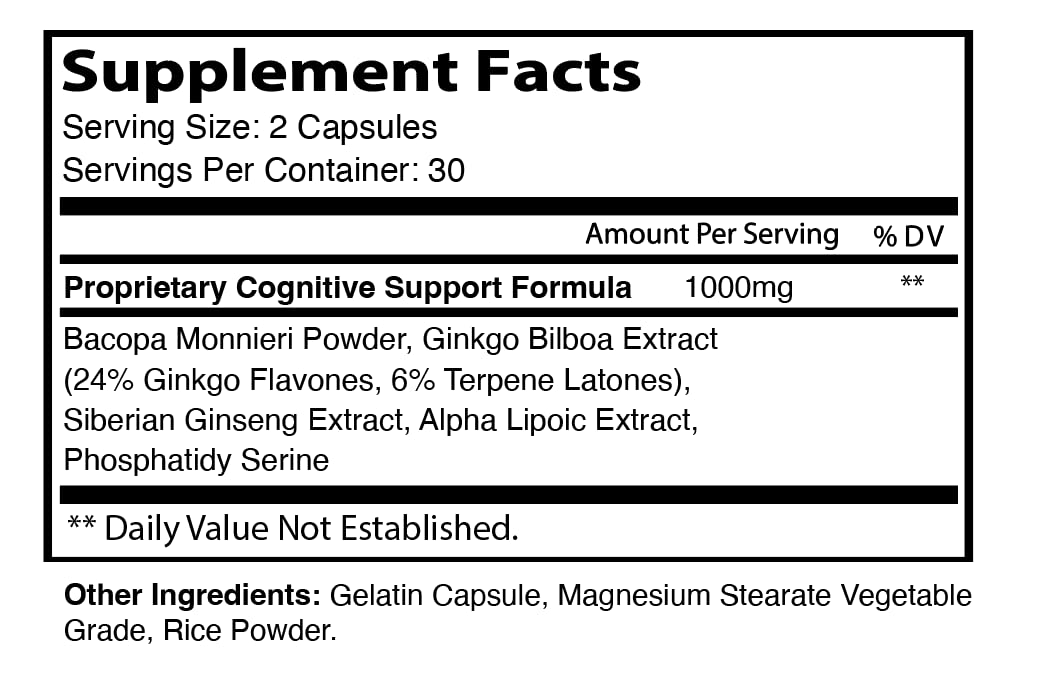 IDEAL PERFORMANCE Cognigence Focus Nootropic Memory Booster Supplement Capsule, 300 Capsules