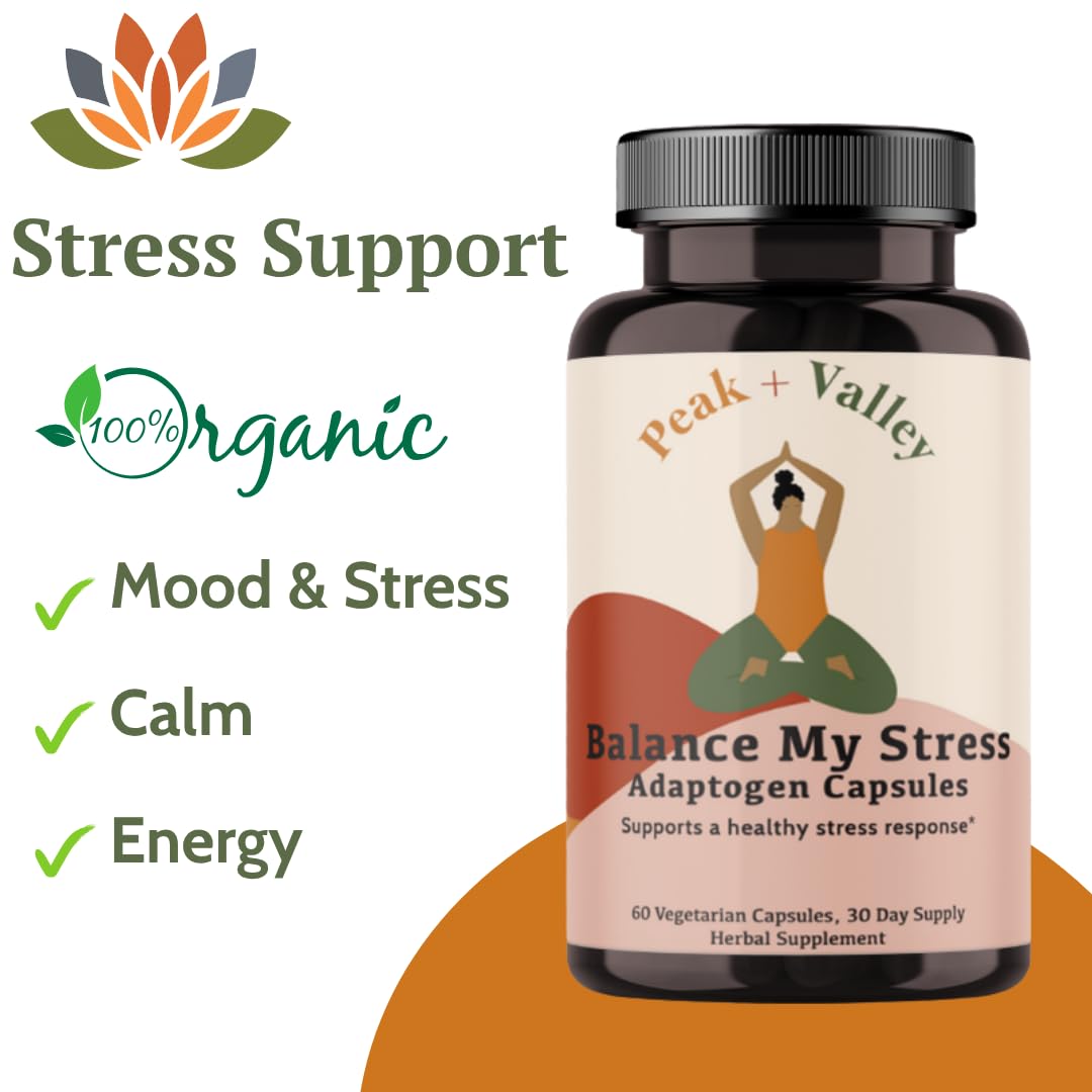 Peak + Valley Stress Relief Mood Support Capsules, 60 Count